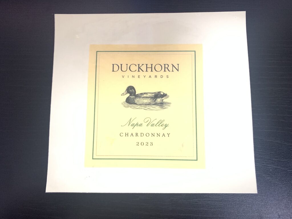Duckhorn Chardonnay 2023のラベルとグラス